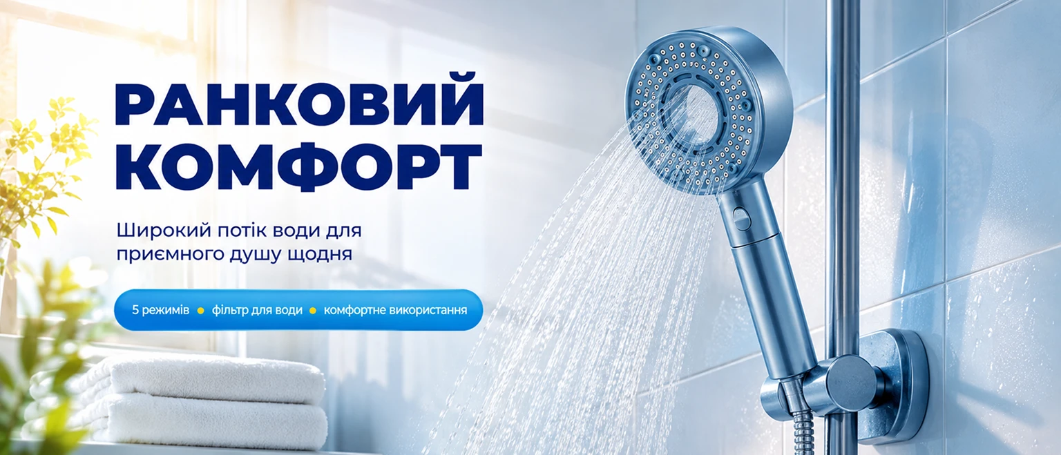Синяя массажная лейка для душа BRS со встроенным фильтром очистки воды