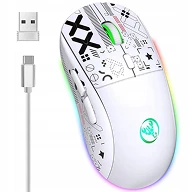 Беспроводная бесшумная игровая мышка HXSJ T90 Белая