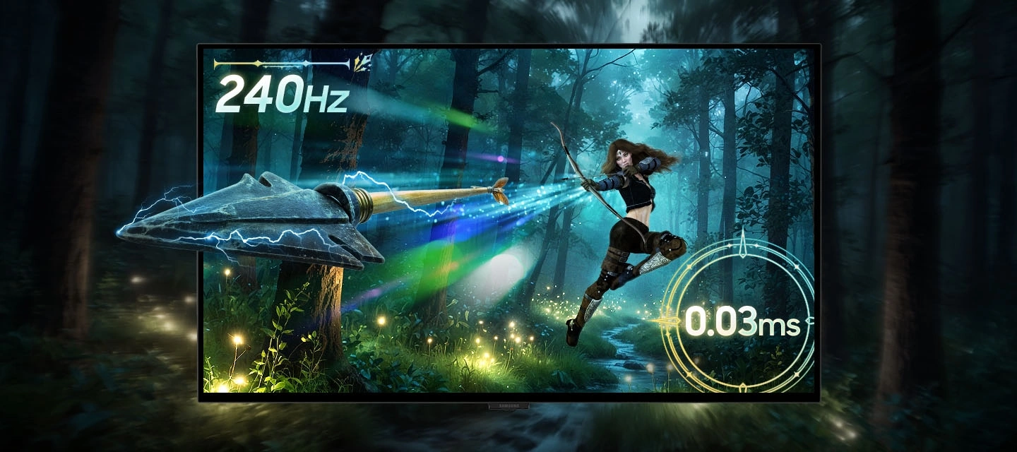 Частота обновления 240 Гц и время отклика 0,03 мс на Odyssey OLED G8
