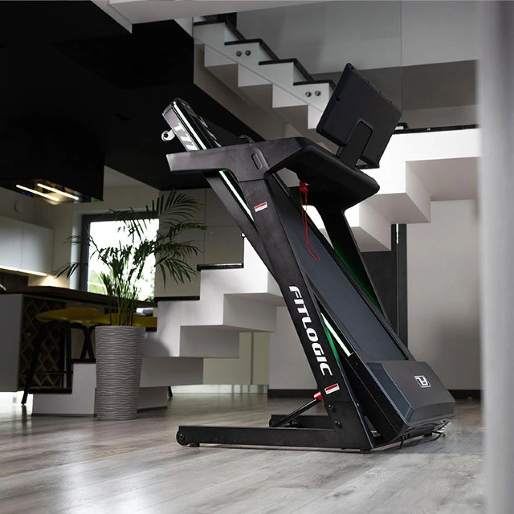 Складывание беговой дорожки FitLogic T771 с системой Soft-Drop