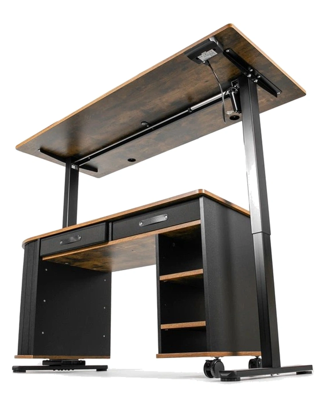 Верхняя столешница стола Barsky StandUp Loft BSTLc-01 поднята над нижним ярусом