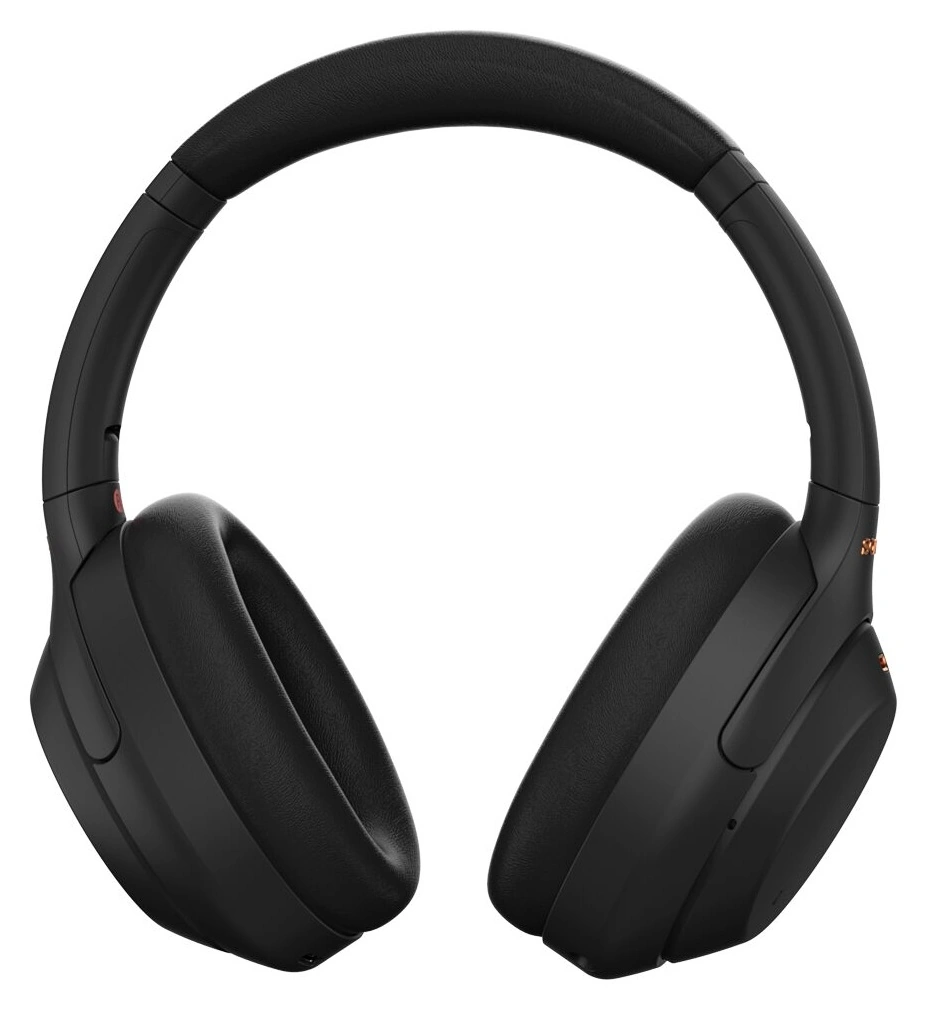 Наушники Sony WH-1000XM4 чёрного цвета с повёрнутыми чашками