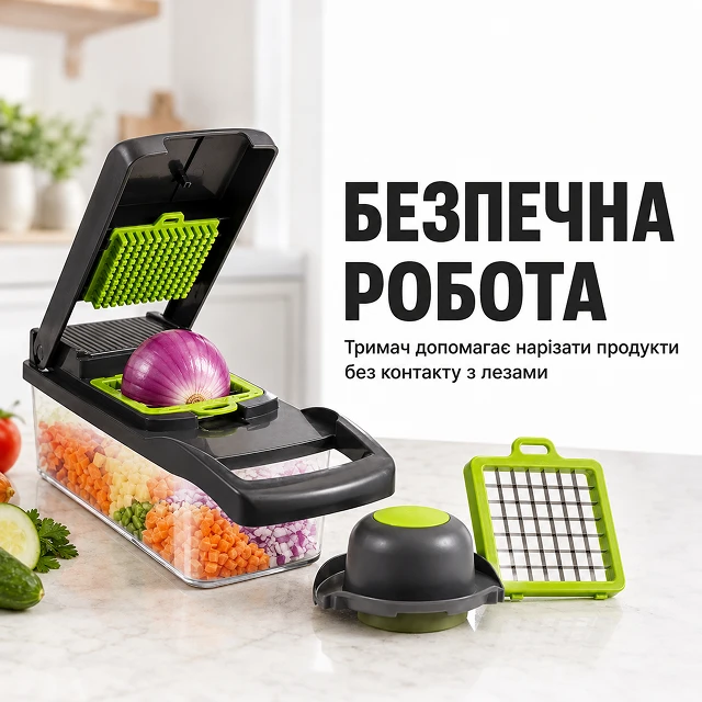 Безопасная работа благодаря держателю, защищающему руки от контакта с острыми лезвиями