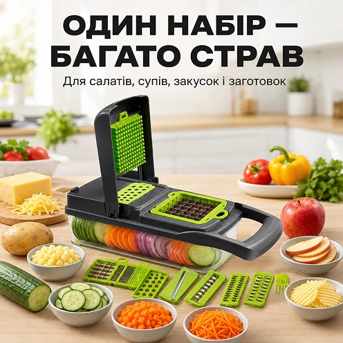 Один комплект насадок для салатов, супов, закусок и заготовок