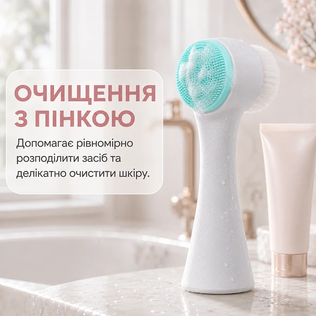 Рівномірне нанесення та очищення шкіри з використанням пінки