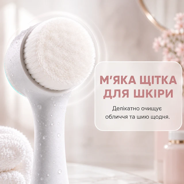 М'яка щіточка з ворсом для щоденного делікатного догляду за шкірою