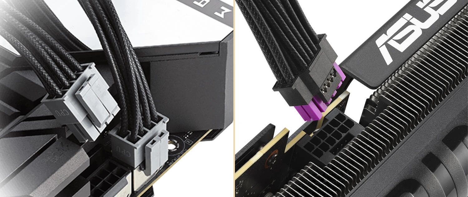 Кабели питания процессора и PCIe блока питания ASUS Pro WS 2200W Platinum
