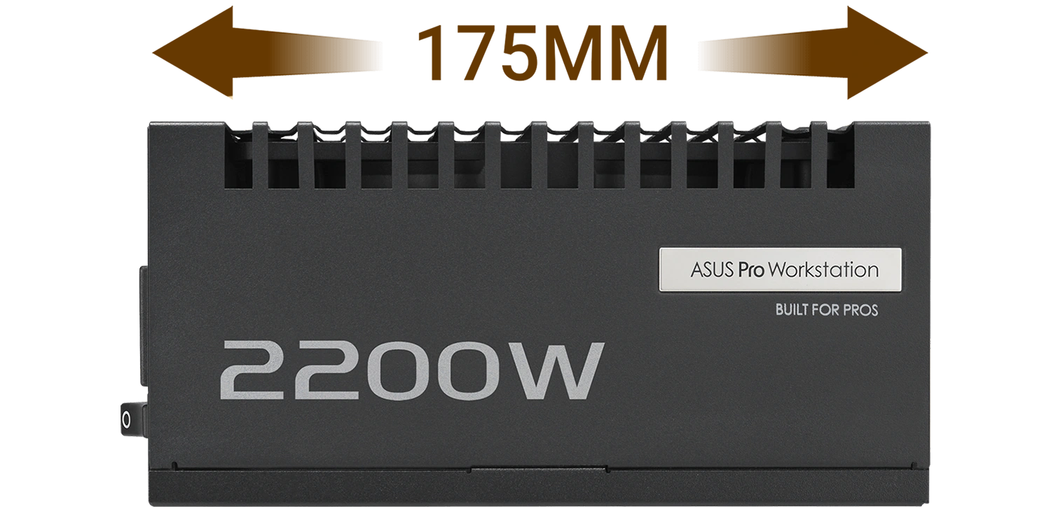 Компактные размеры блока питания ASUS Pro WS 2200W Platinum
