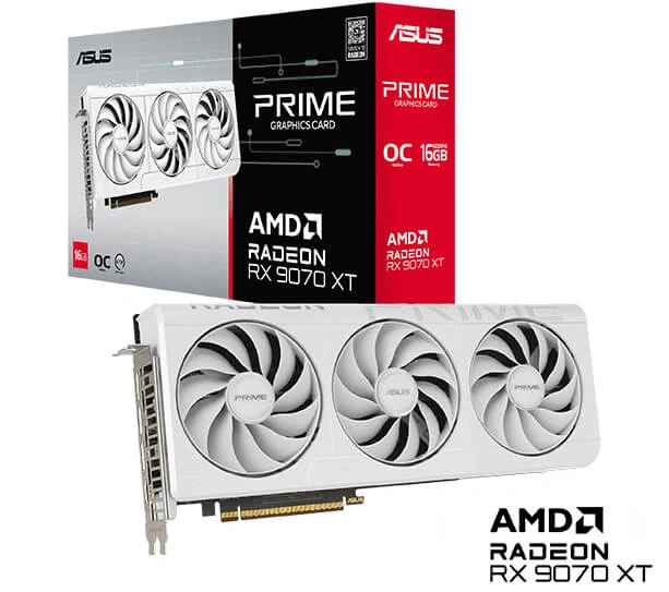 ASUS RX 9070 XT PRIME OC 16GB【値下げ】箱あり Відеокарта ASUS PCI-Ex AMD Radeon RX 9070 XT Prime 2.5-slot 16GB