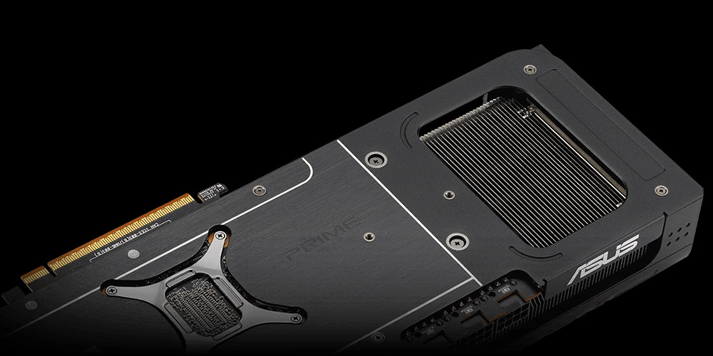 Усиливающая пластина с вентиляционными отверстиями видеокарты ASUS Prime Radeon RX 9070 XT