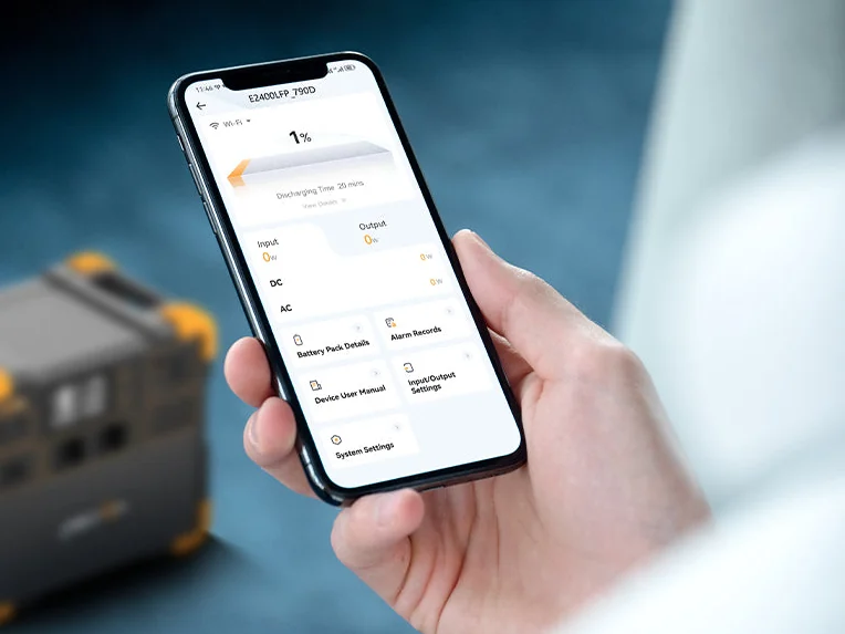 Управление зарядной станцией Pecron E2400LFP из приложения на смартфоне