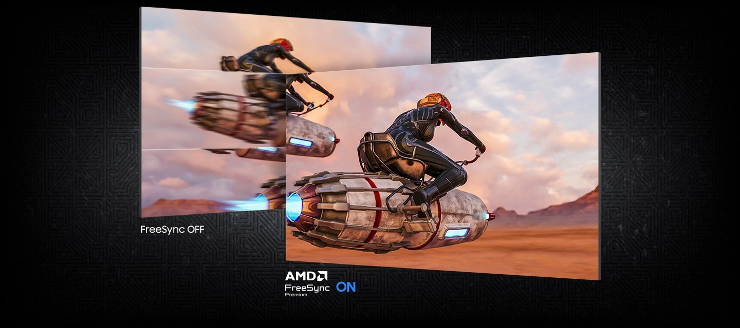 Сравнение изображения с AMD FreeSync Premium и без него