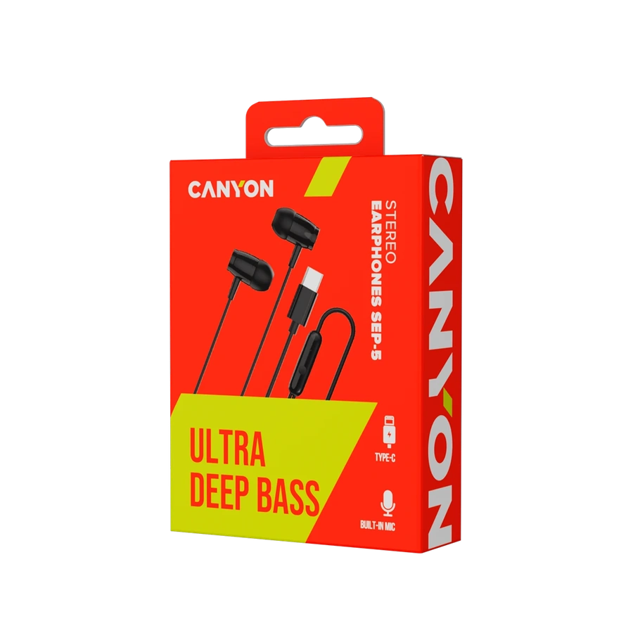 Дротові навушники Canyon SEP-5 Type-C Black — комплект