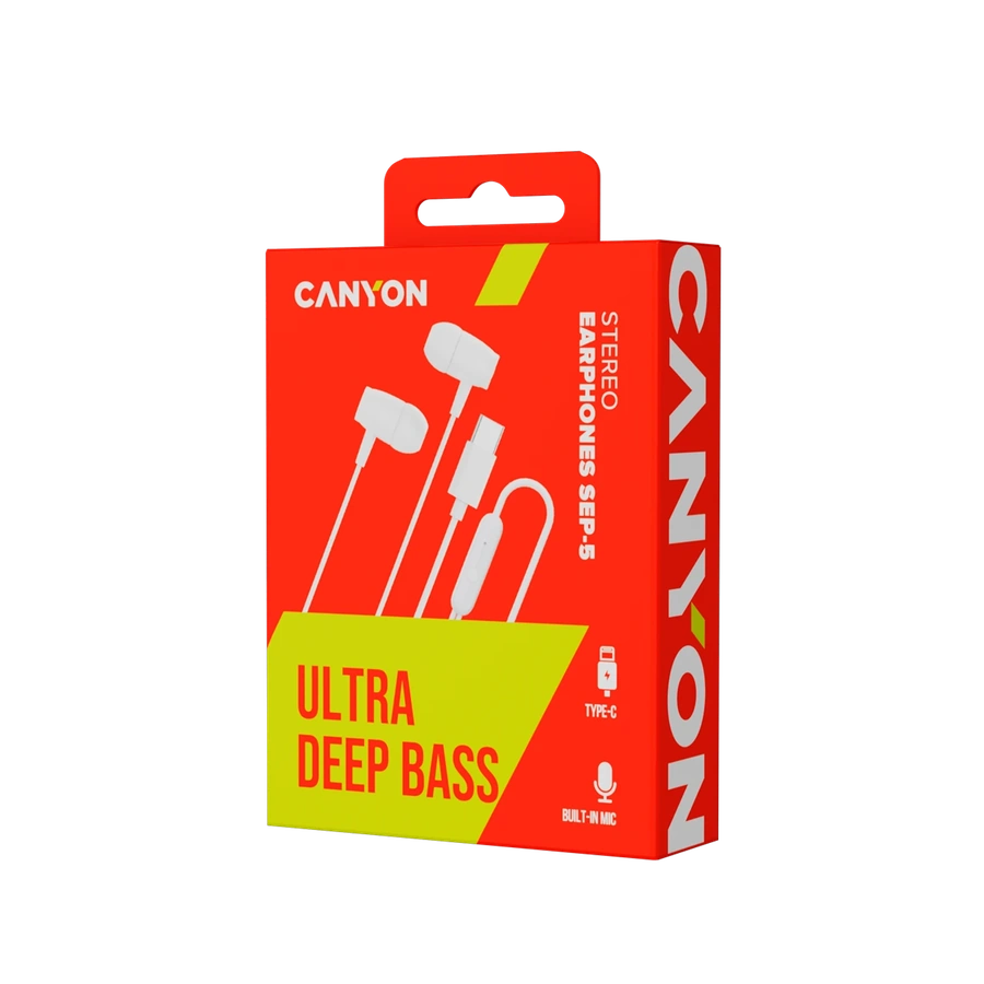 Дротові навушники Canyon SEP-5 Type-C White — комплект