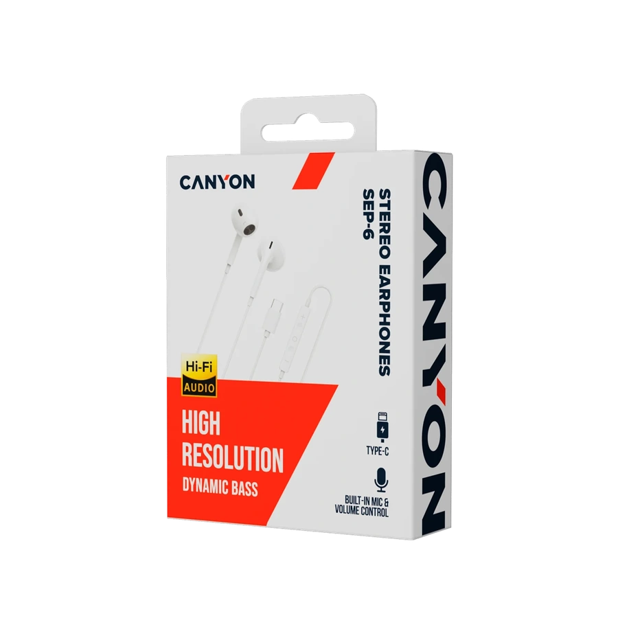 Дротові навушники Canyon SEP-6 Type-C White — комплект