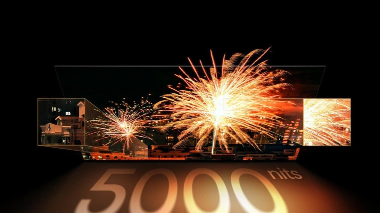 Максимальная яркость — до 5000 нит