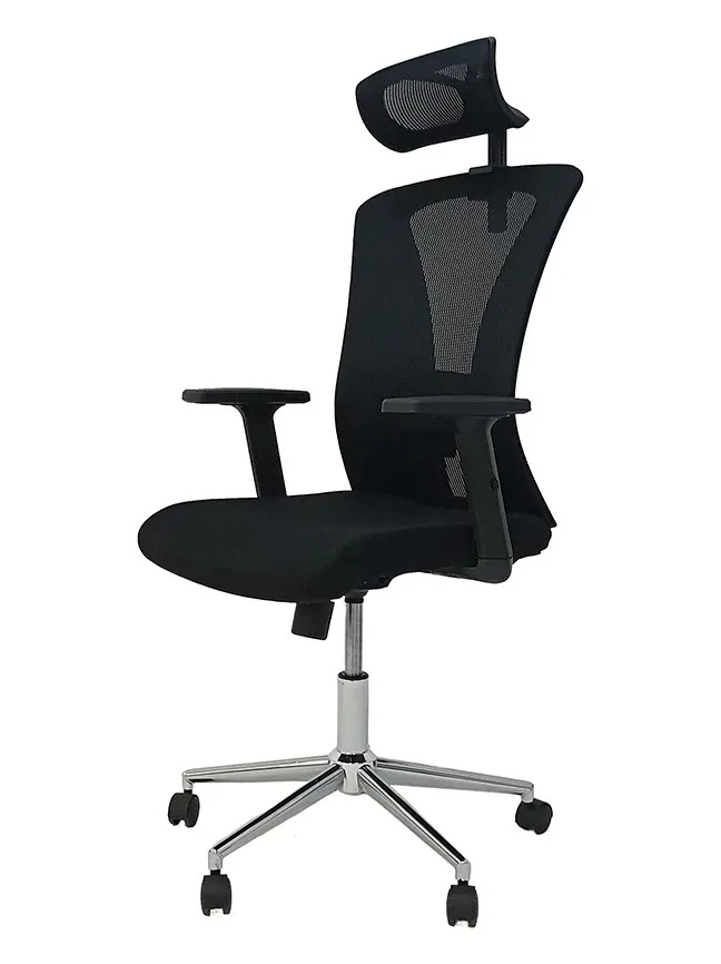 Офисное кресло Barsky Mesh Black BM-02 с сетчатой спинкой