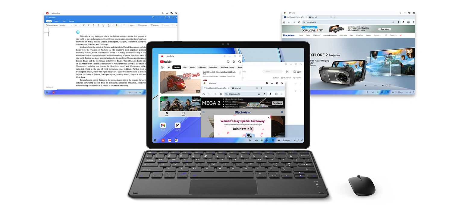 Планшет ZENO 10 с беспроводной клавиатурой и мышью