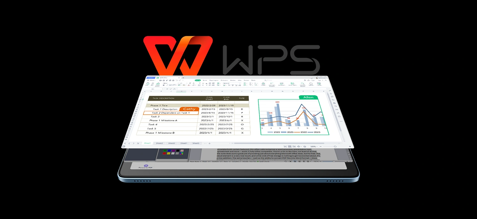 Пакет WPS Office на планшете Blackview Tab 60 WiFi