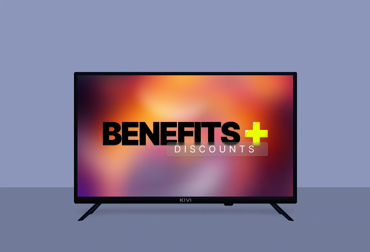 Сервис Benefits+ на экране телевизора KIVI 24H760QB