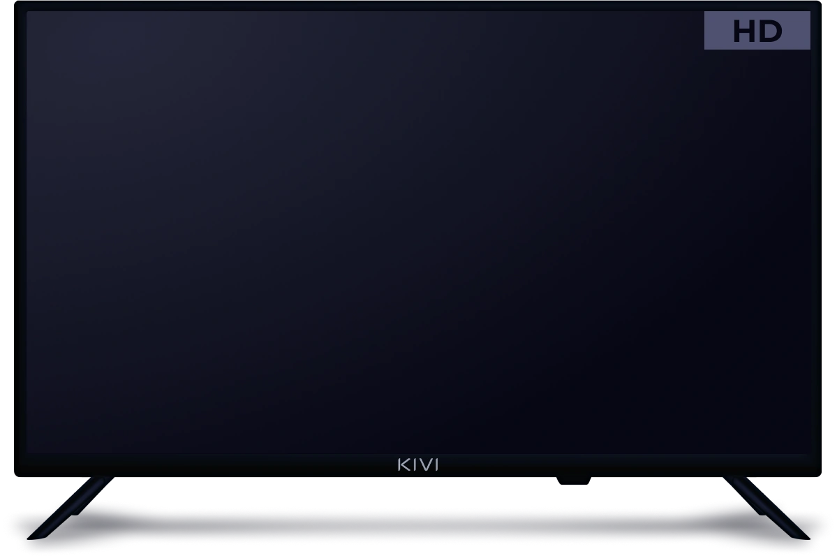 Телевизор KIVI 24H760QB чёрного цвета на подставке