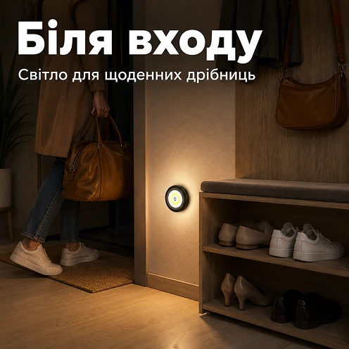 Удобный локальный свет возле входа для повседневных мелочей