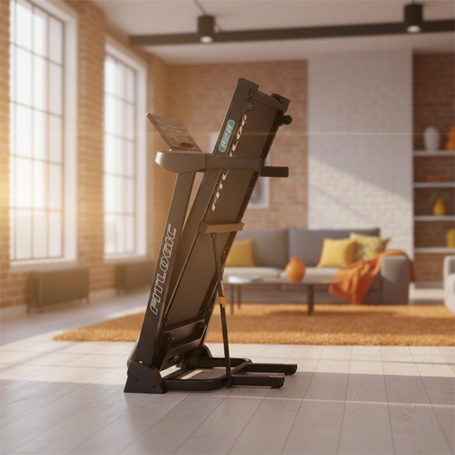 Бігова доріжка FitLogic T12B у складеному вигляді