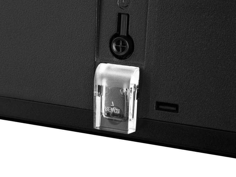 Кнопка питания и USB-разъём снизу корпуса телевизора 2E 43A07KF