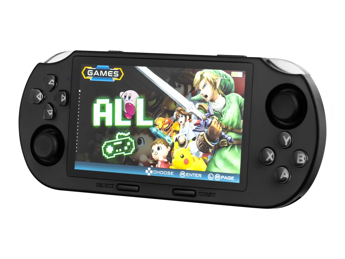 Меню выбора игр на экране консоли 2E 32bit Portable