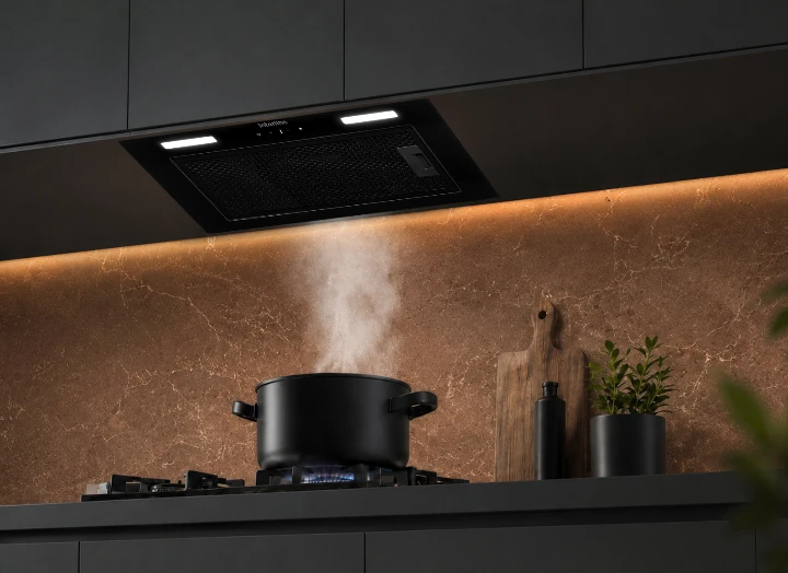 Вытяжка Interline SKYLINE Sense класса энергоэффективности А на кухне