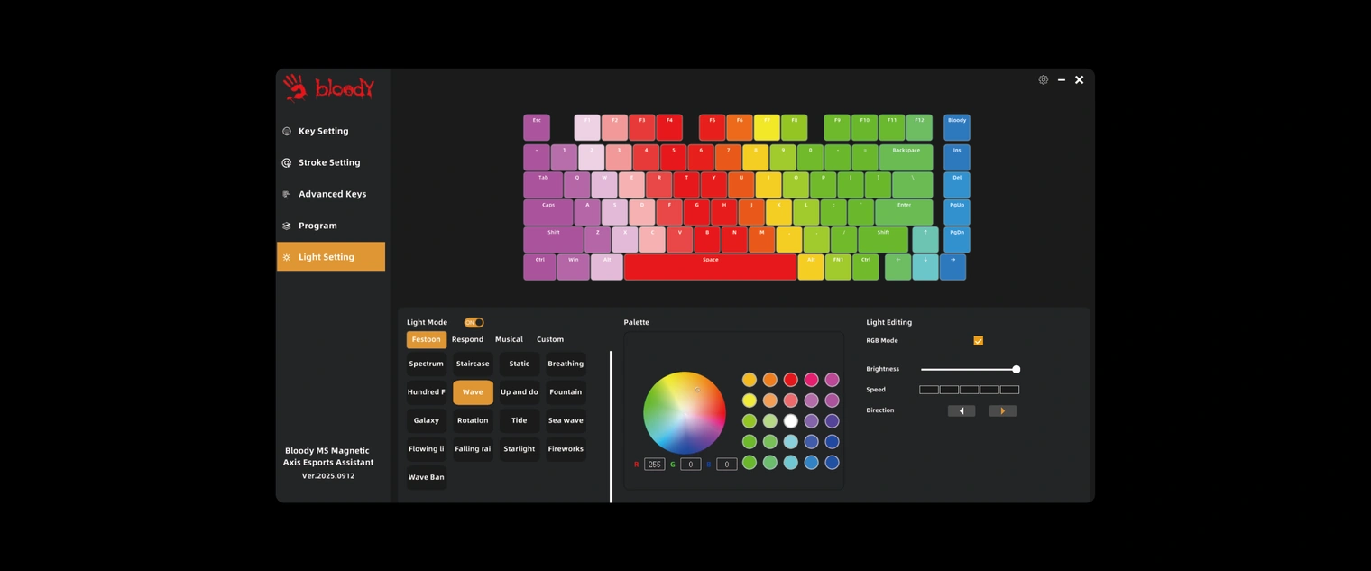 Налаштування RGB-підсвітки клавіатури A4Tech Bloody MS76