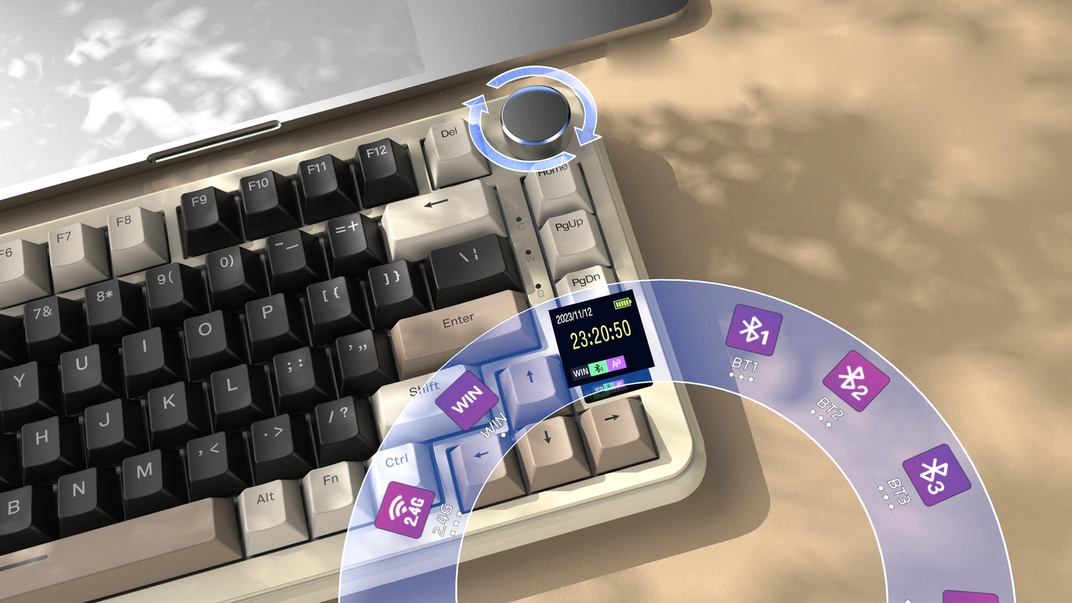 Клавиатура X85 PRO со смарт-дисплеем TFT и кольцом режимов подключения