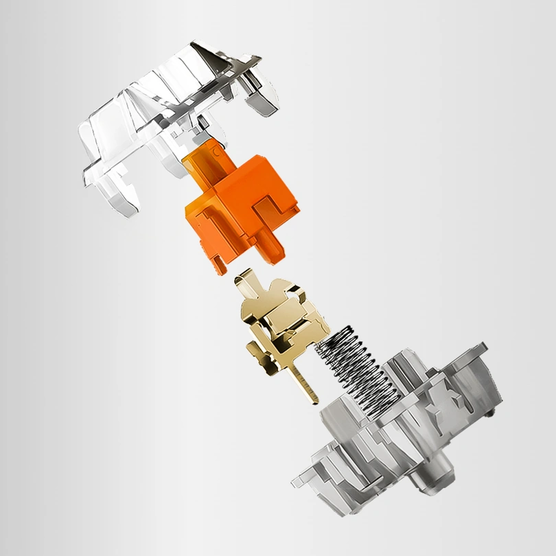 Механический переключатель HATOR Aurum Orange в разобранном виде