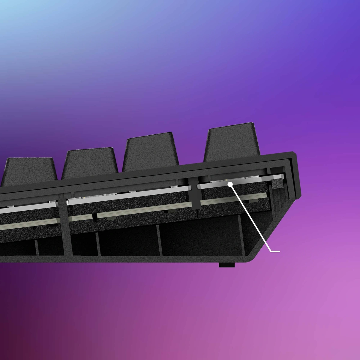 Кріплення Gasket у клавіатурі HyperX Alloy Rise в розрізі