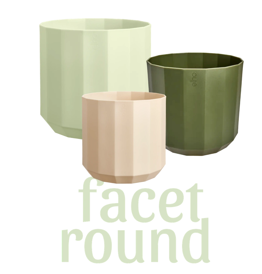 Вазони elho facet round у трьох кольорах