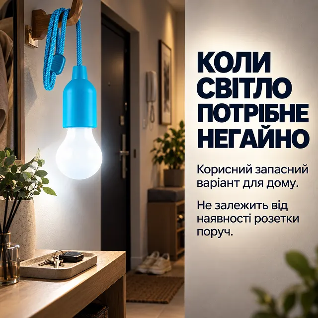 Резервне джерело світла на акумуляторах чи батарейках під час відключень електроенергії