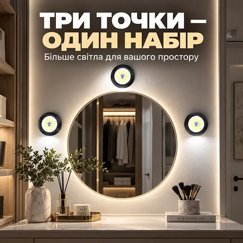 Комплект з трьох точок світла з пультом дистанційного керування