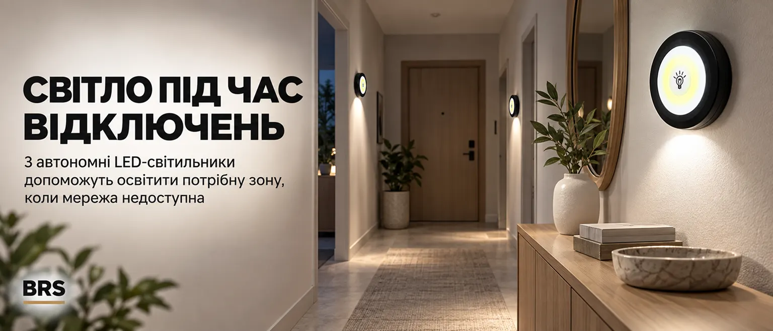 Набір із 3 чорних світлодіодних LED світильників на батарейках BRS з пультом