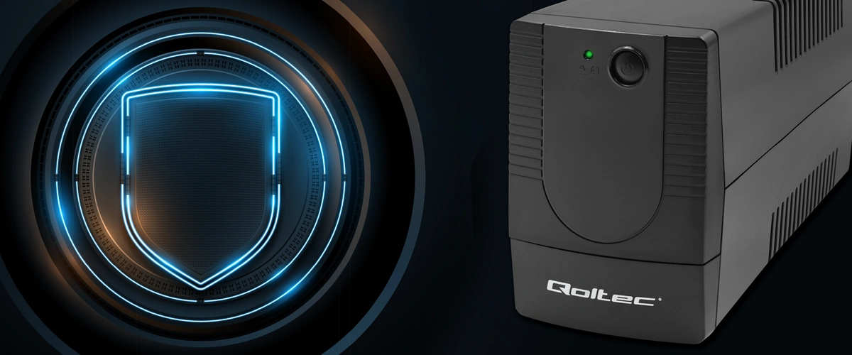 ИБП Qoltec Monolith и символ защиты