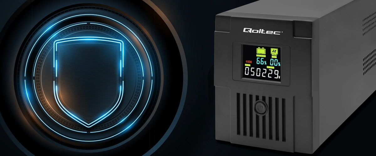 ДБЖ Qoltec Monolith і символ захисту