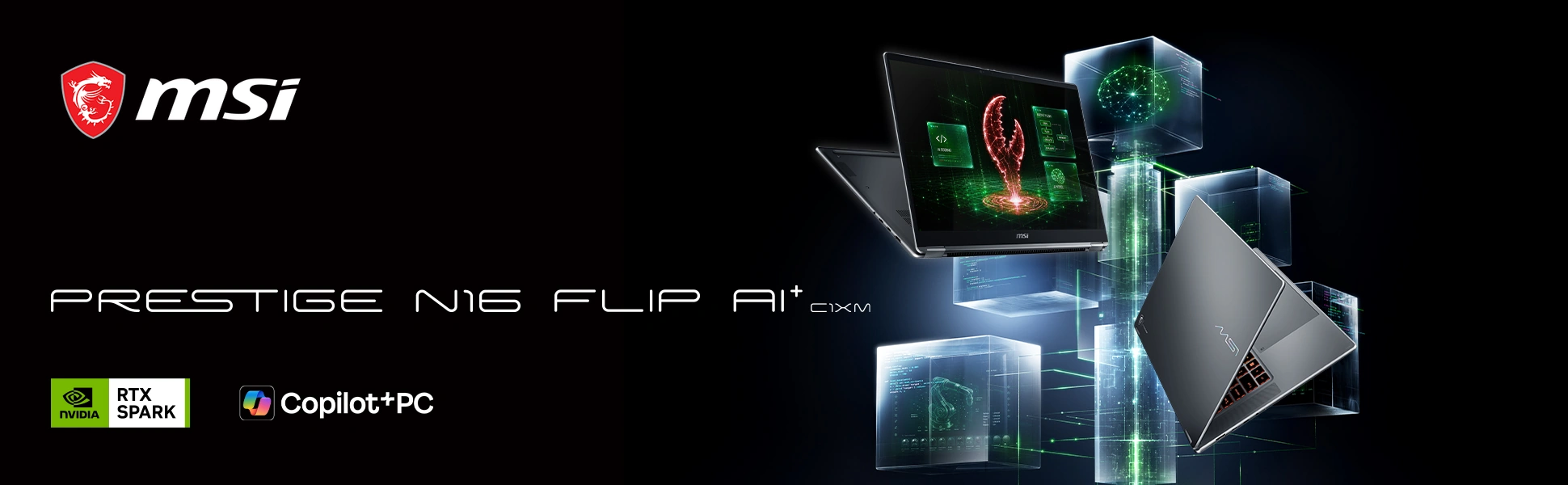 Ноутбук MSI Prestige N16 Flip AI+ C1XM