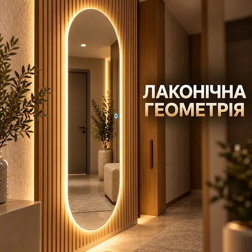 Лаконичная геометрия и плавные линии овального зеркала