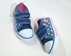 Кеди TOM.M арт.9161-B, горошок, джинс, блакитний-рожевий