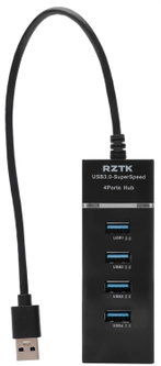 USB-хаб RZTK 3 порта USB 2.0 - 1 порт USB 3.0 Black
