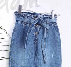 Джинсы женские jeans мом с царапками весенний коттоновый DM