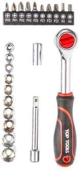 Набор торцевых гаечных ключей Top Tools 1/4" 23 предмета (38D505)