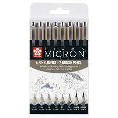 Набор лайнеров Sakura Pigma Micron 8 шт серые (POXSDK8C