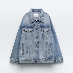 Джинсовая куртка женская Zara 17808849 S Синяя (1159797378