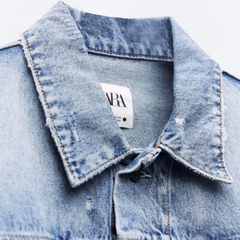Джинсовая куртка женская Zara 17808849 S Синяя (1159797378