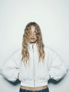 Куртка демисезонная короткая женская Zara 756549373 L Белая